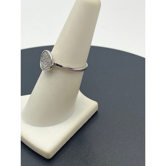 AGATHA Designer Signed Sterling Silver Pave Crystal Disc Ring Sz 7.25 - Picture 2 of 8